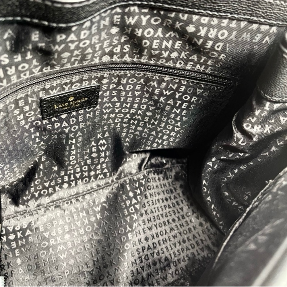 Kate Spade Black Pebbled Leather Satchel Top Handle Crossbody Bag - Picture 7 of 7